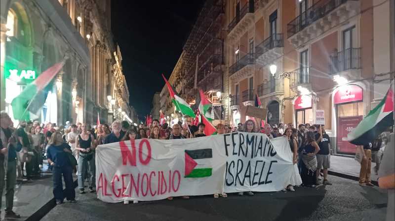 Corteo per la Palestina prima dello sciopero nazionale di lunedì 22