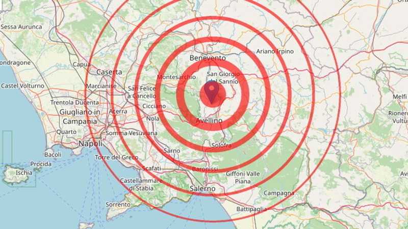Terremoto in Irpinia, scossa di magnitudo 3.6 ad Avellino