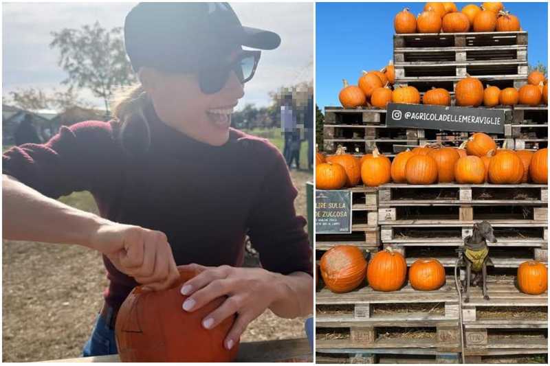 Michelle Hunziker tra le zucche di Vimodrone: una giornata di sole e creatività per Halloween