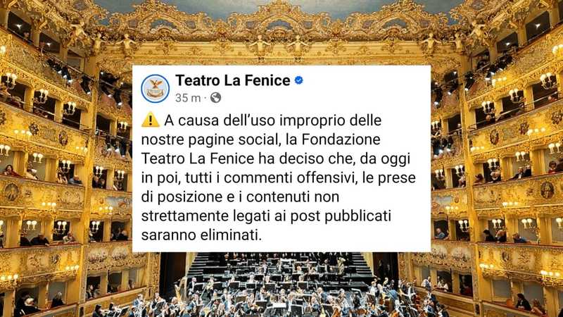 Troppe critiche, i social del Teatro la Fenice ora cancellano i commenti