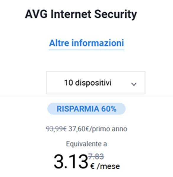 AVG dimezza i costi per la sicurezza online con sconti fino al 60%