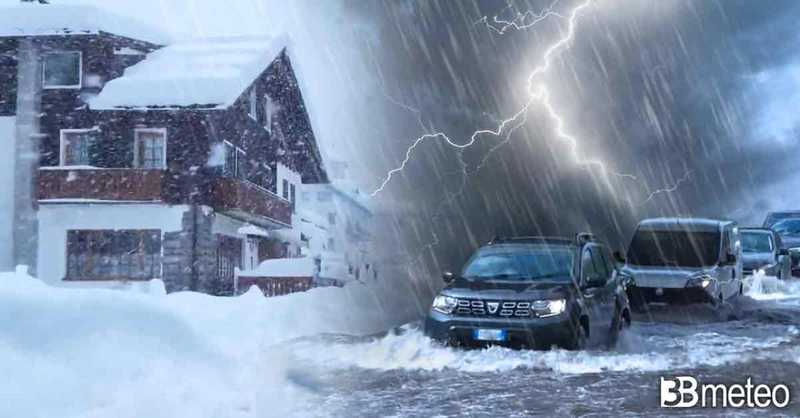 Maltempo al Sud: Vortice ciclonico, piogge e neve