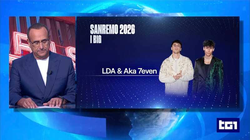 Sanremo 2026: TG1 confonde Aka 7even con un attore