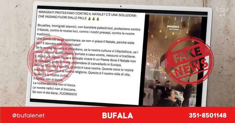 Falsa protesta anti-Natale a Bruxelles: la verità