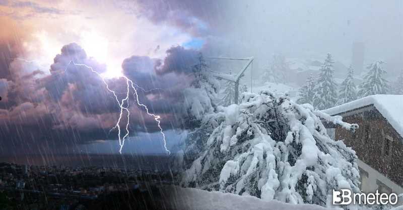 Maltempo in arrivo: piogge e neve bassa quota