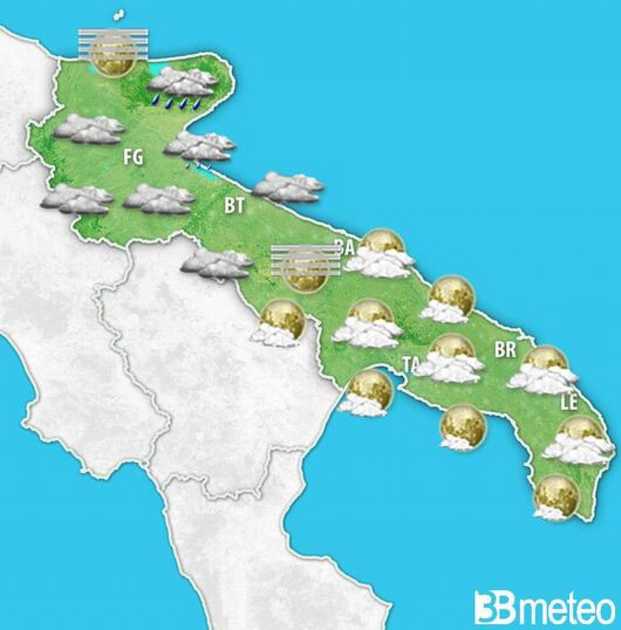 Meteo Puglia: weekend nuvoloso con pioggia in arrivo