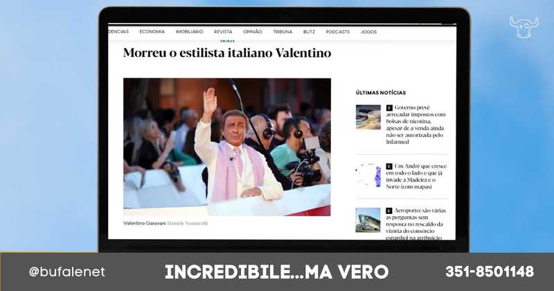 Confusione di giornale portoghese su Valentino