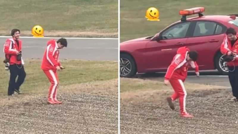 Leclerc, disavventura a Fiorano: un passo falso e la reazione del web