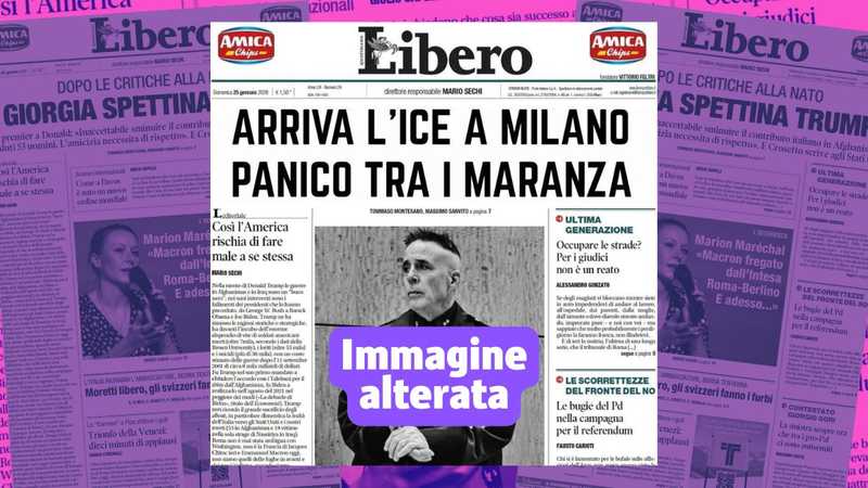 Falsa prima pagina di Libero su ICE e maranza: la verifica dei fatti