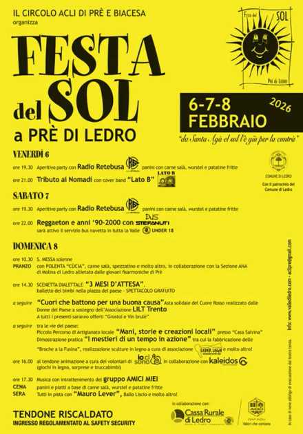 Festa del Sol: la tradizione che celebra la luce a Prè di Ledro