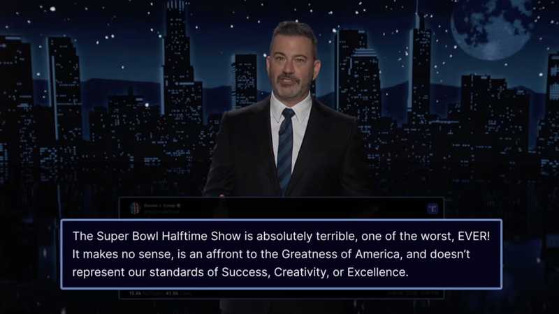 Kimmel contro l'ideologia politica a suon di Super Bowl