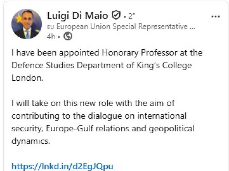 Luigi Di Maio: Nuova Collaborazione Accademica a Londra