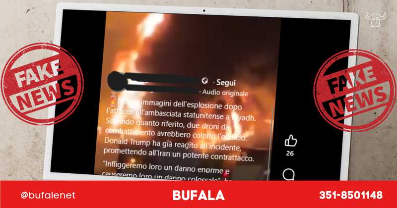 Video non mostra ambasciata USA distrutta